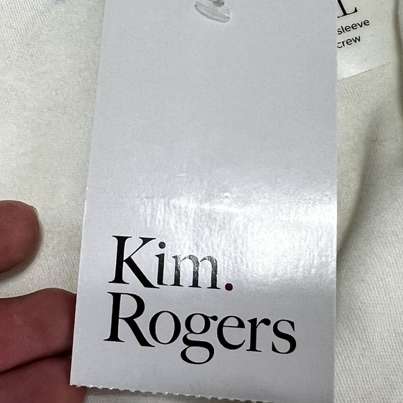 NEW! Kim Rogers Women's XL Ivory Parrot Perfectly Soft Crew Neck TShirt Top - Picture 10 of 11